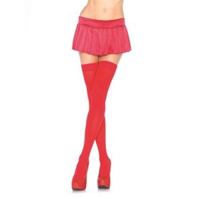 Opaque Thigh Highs - One Size - Red