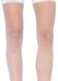 Sheer Thigh Highs - One Size - White (Color: White)