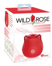 Wild Rose Suction Vibrator - Red (Color: Red)
