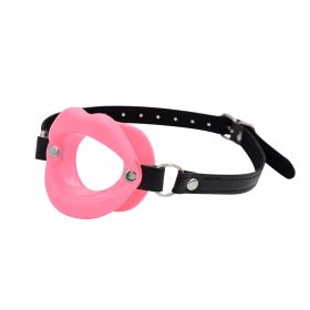 Sex Slave Silicone Lips O Ring Open Mouth Gag Oral Fetish Bdsm Bondage Restraints Erotic Toy Sex Toy for Couples Women Sex Shop (Color: Pink)